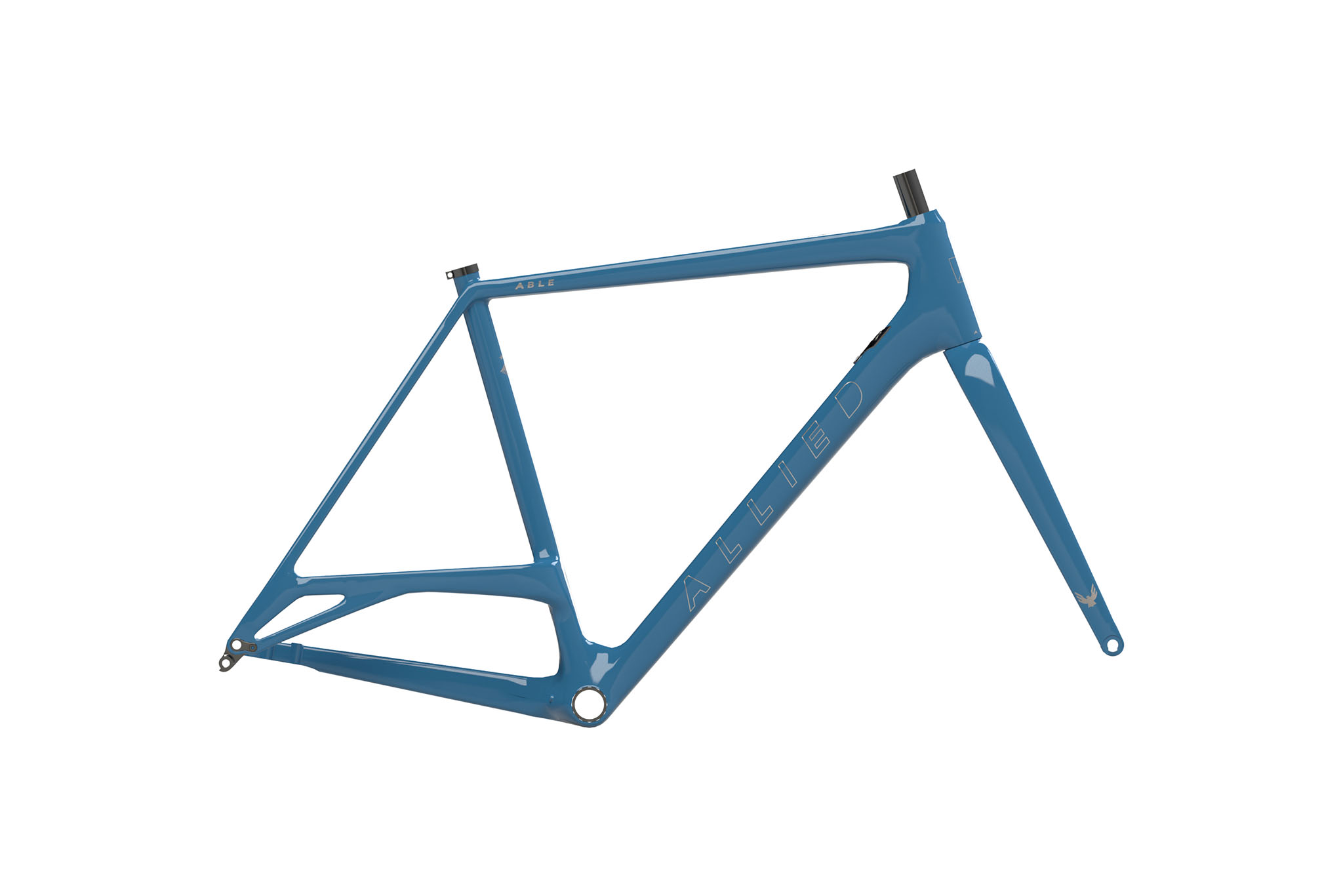 ALLIED ABLE CARBON FRAMESET CAVALRY BLUE • SILVER OUTLINE