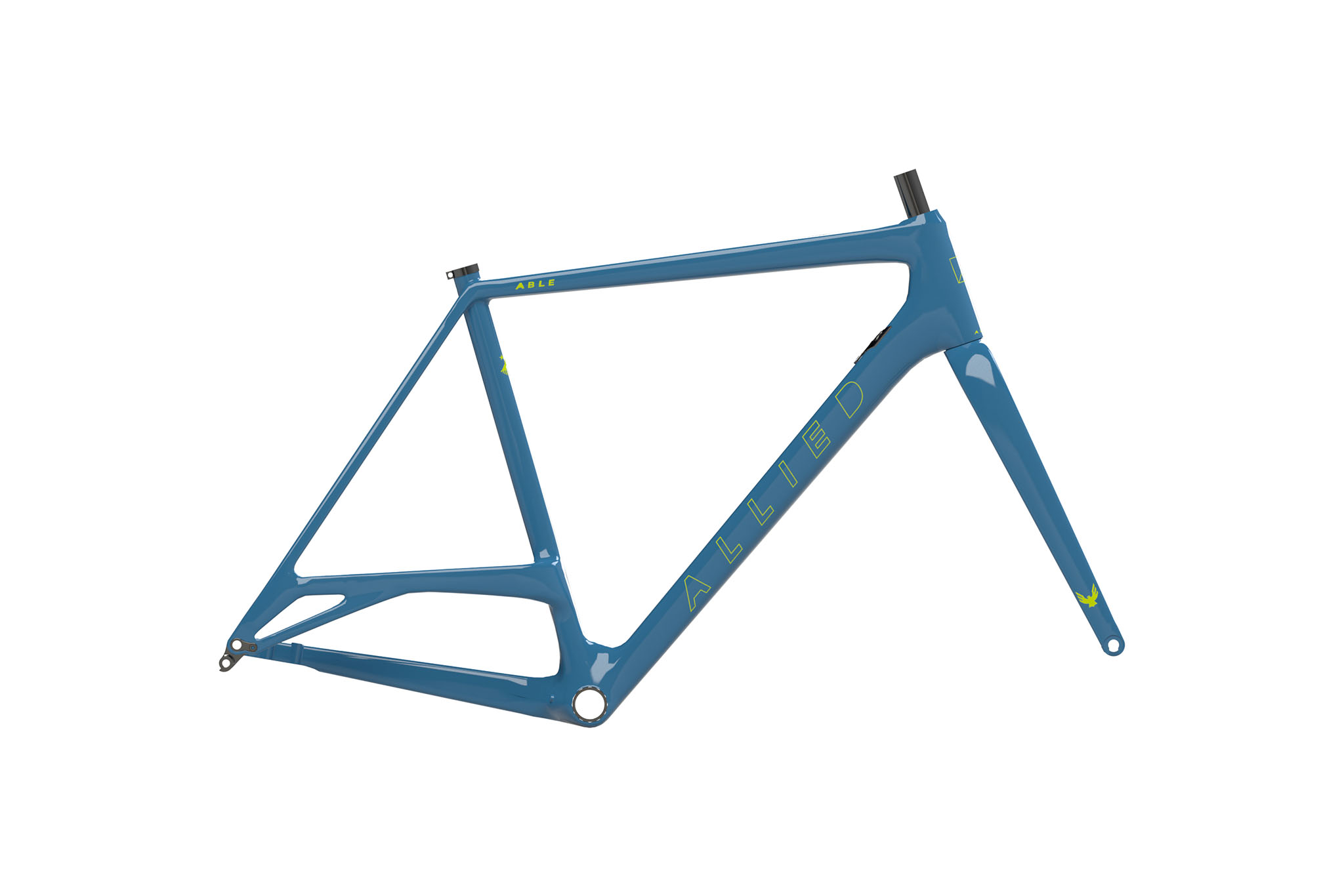 ALLIED ABLE CARBON FRAMESET CAVALRY BLUE • FLUORO YELLOW OUTLINE
